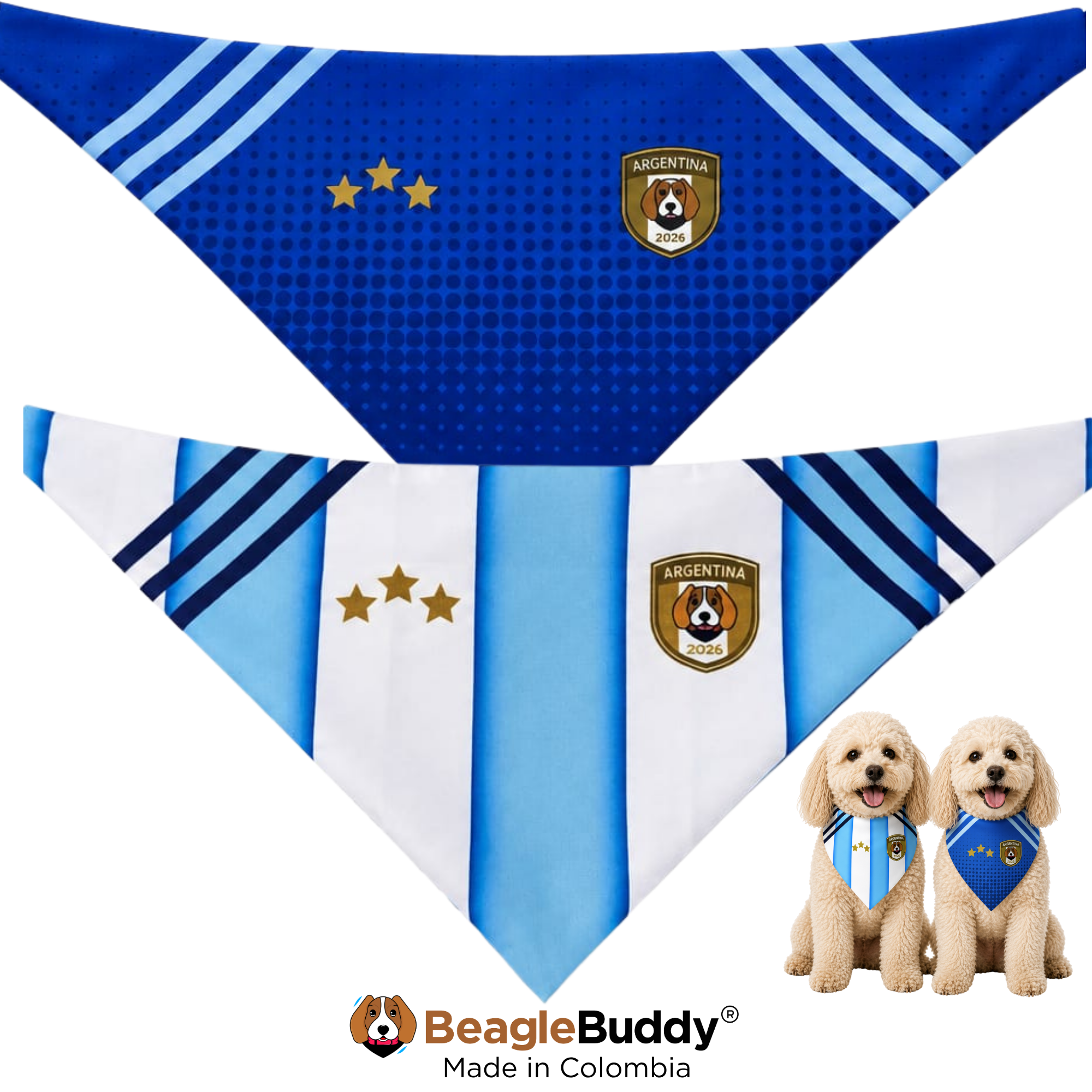 Argentina Soccer Dog Bandana