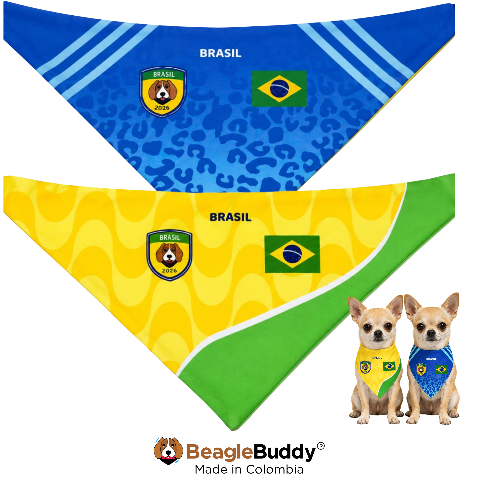 Brazil Soccer Dog Bandana